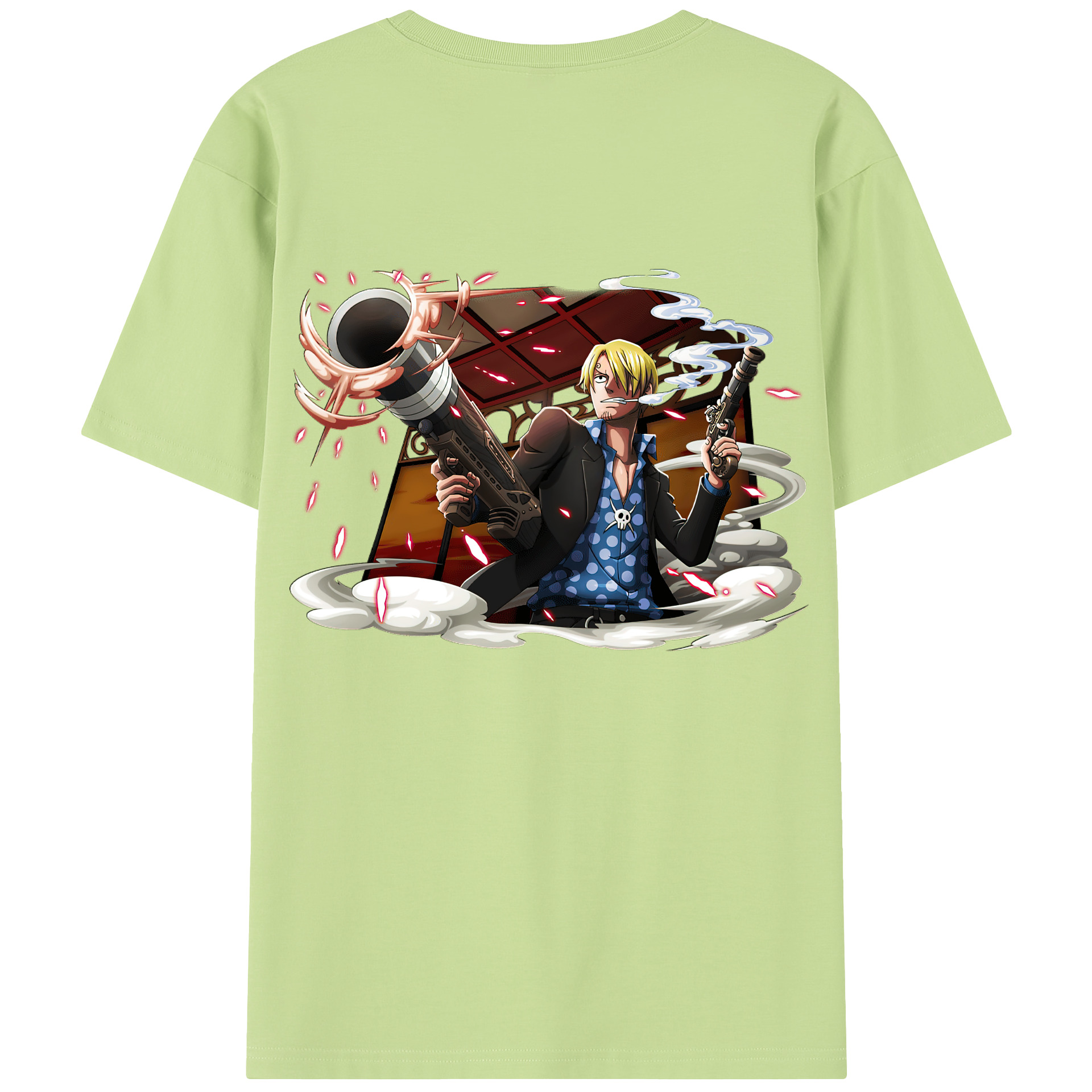 ワンピース サンジ ONE PIECE Sanji 綿100％半袖Tシャツ（背面プリント）